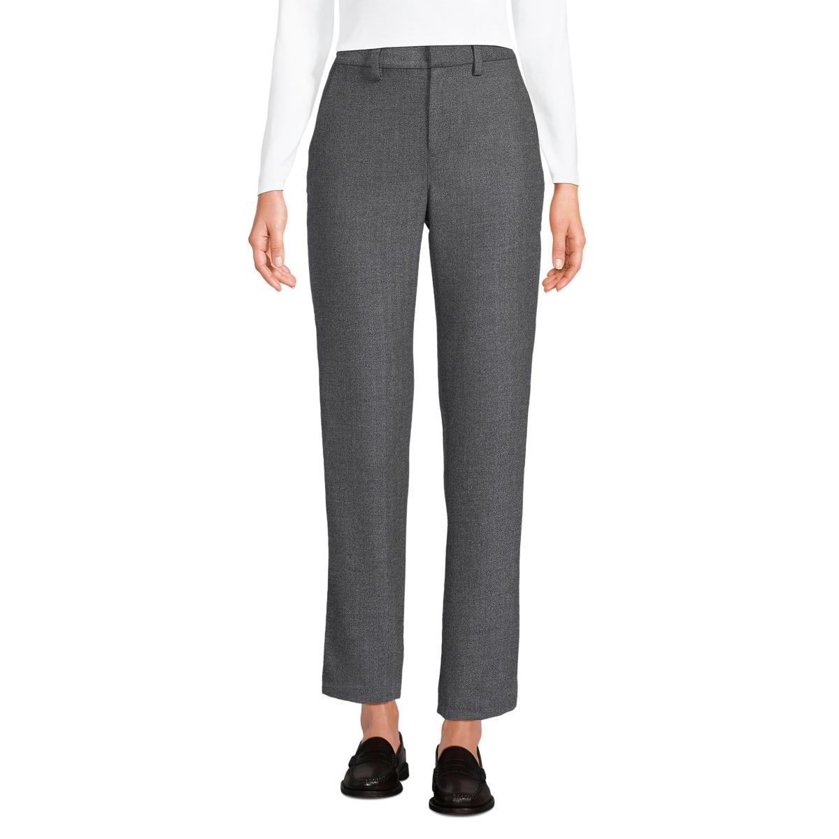 Womens Lands End Brushed Flannel High-Rise Tapered Ankle Pants Product Image