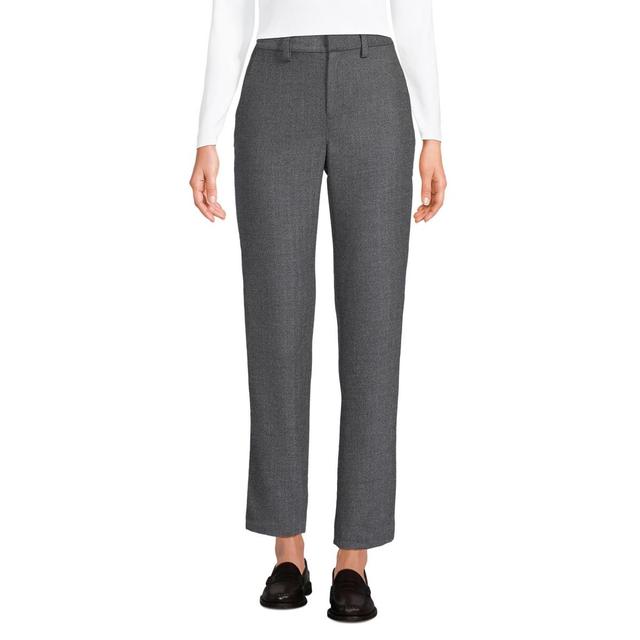 Womens Lands End Brushed Flannel High-Rise Tapered Ankle Pants Product Image