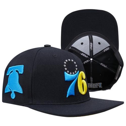 Pro Standard Womens 76ers Aqua Wool Snapback Hat - Black/Blue/Yellow Product Image