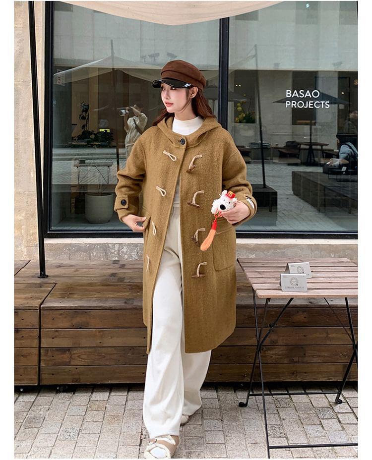 Collared Faux Shearling Midi Double Breasted Coat Product Image