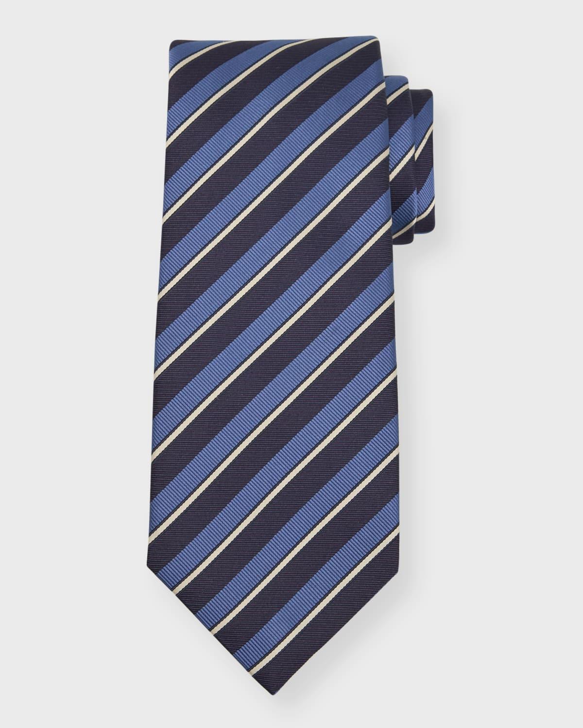 Mens Striped Silk Tie Product Image