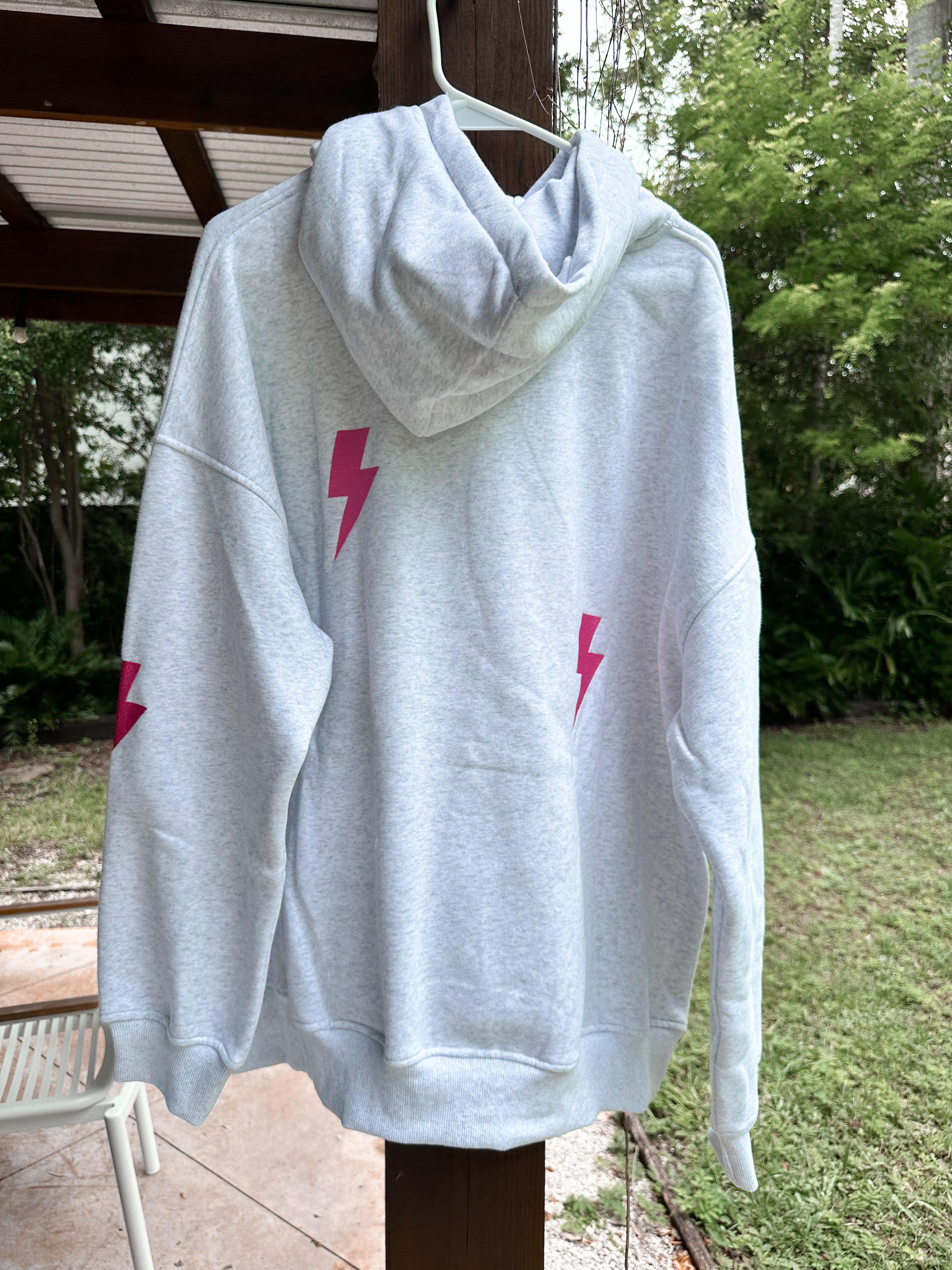 Embroider Lightning Bolt Hoodie Product Image