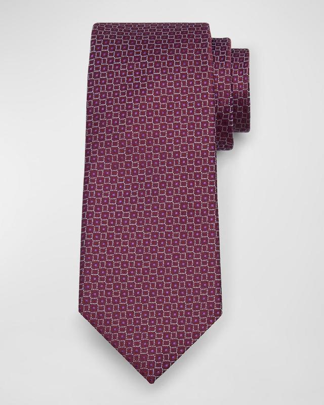 Mens Silk Micro-Geometric Tie Product Image