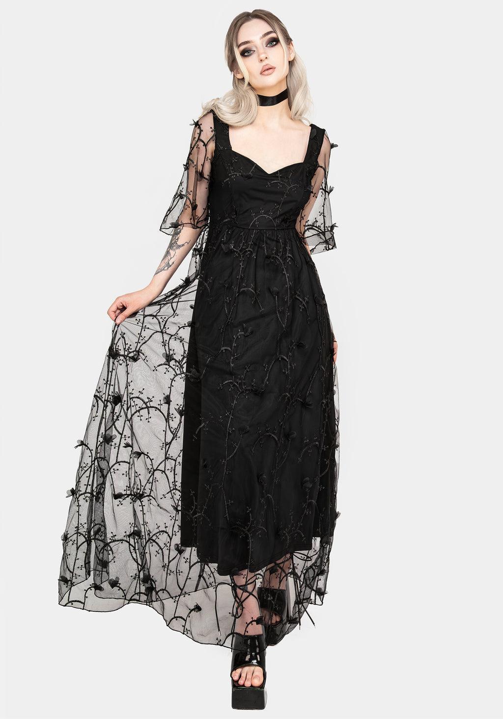 Vine Embroidered Gown Product Image