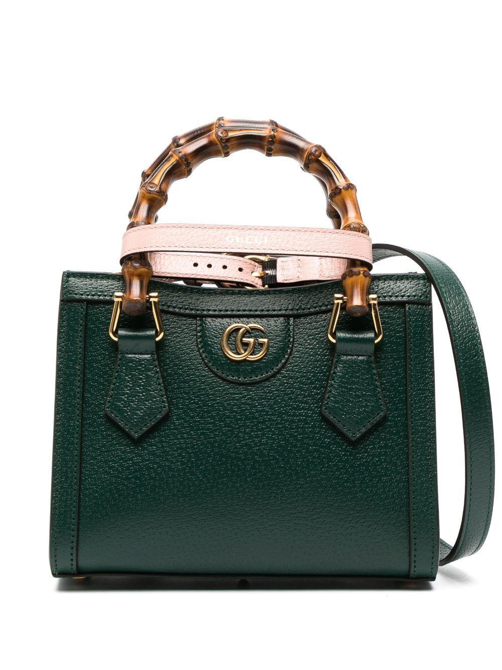 GUCCI Diana Mini Leather Shopping Bag In Green Product Image