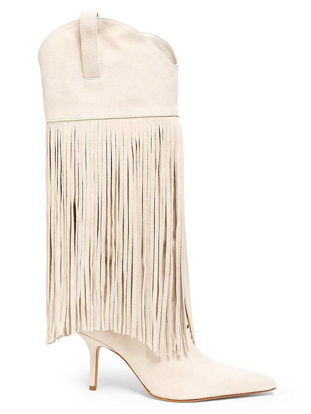 Womens Raffaela 90MM Fringed Suede Stiletto Boots Product Image