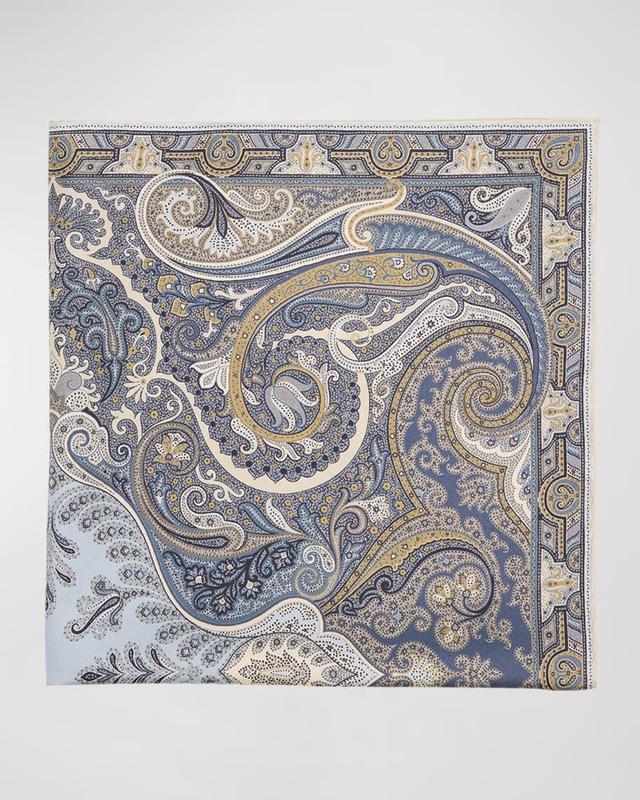 Men's Paisley Silk Twill Pocket Square Product Image