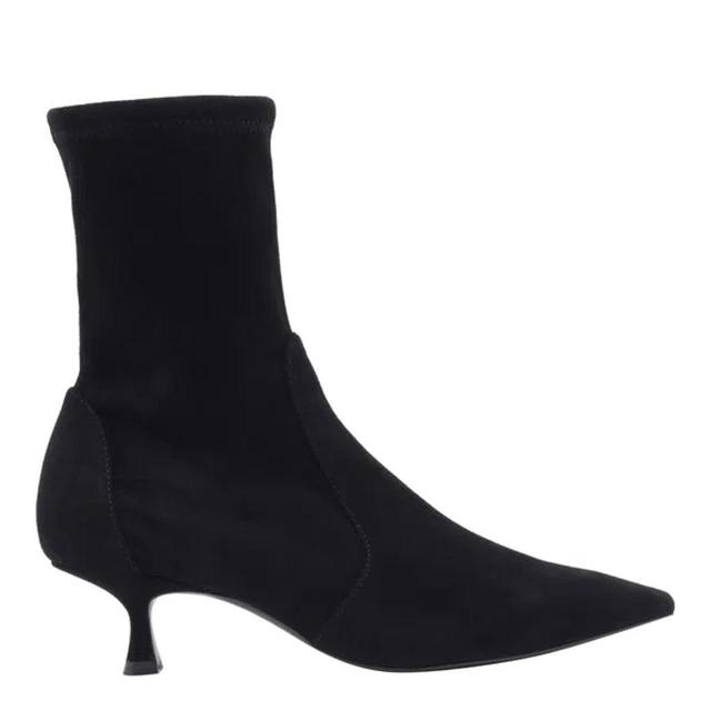 Naomi Stretch Suede Ankle Booties In Black Product Image