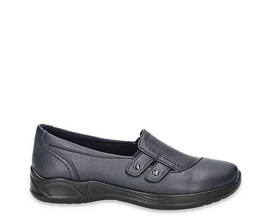 Easy Street Tune Womens Slip-On Comfort Flats Blue Product Image