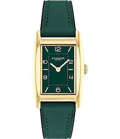 COACH Womens Reese Quartz Analog Green Leather Strap Watch Product Image