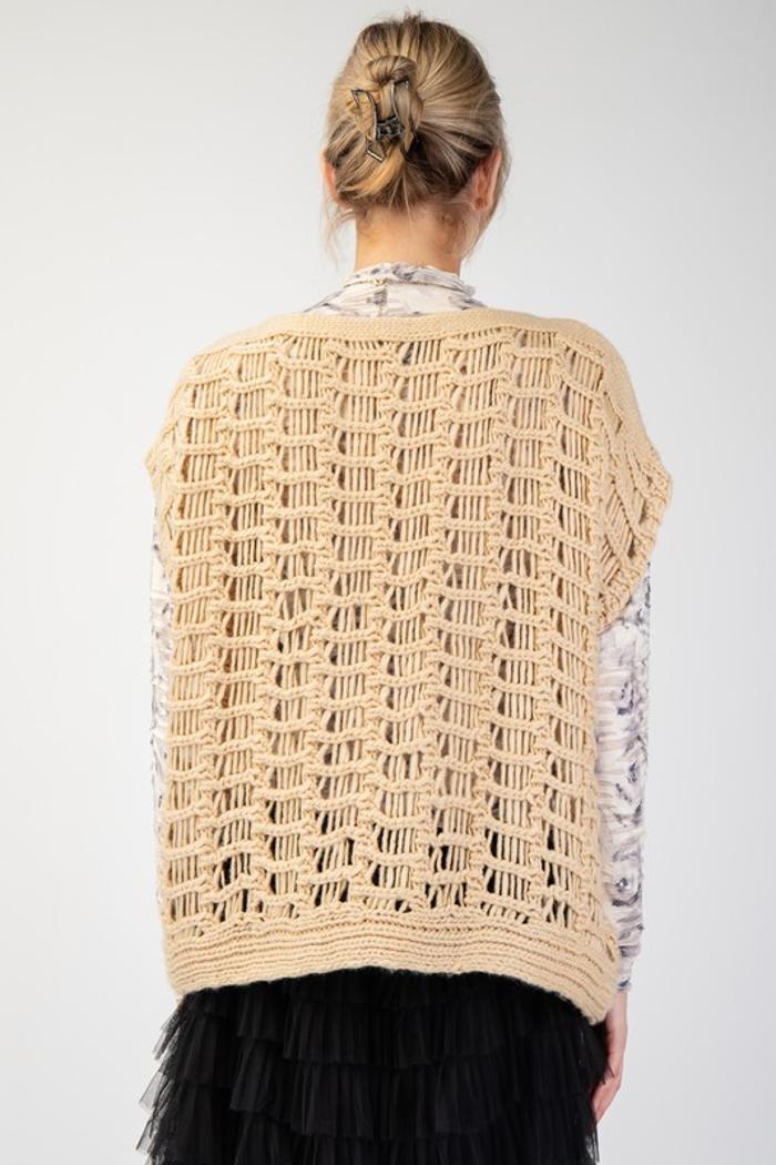 Crochet Knit Sweater Product Image