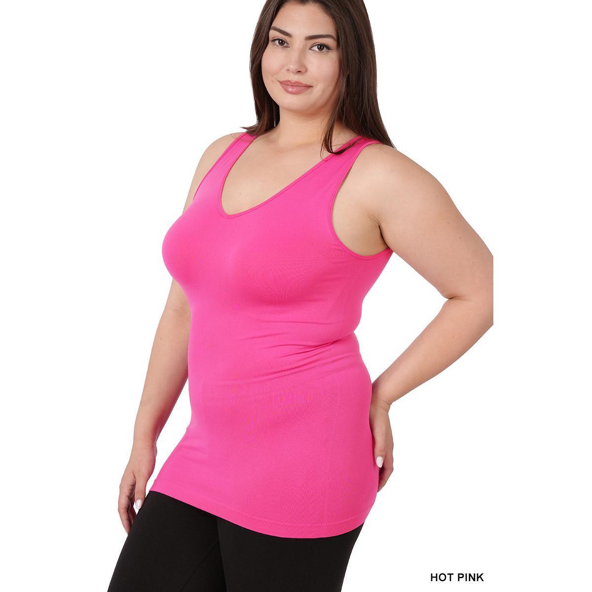 Plus V-Neck Seamless Tank Top Female Product Image