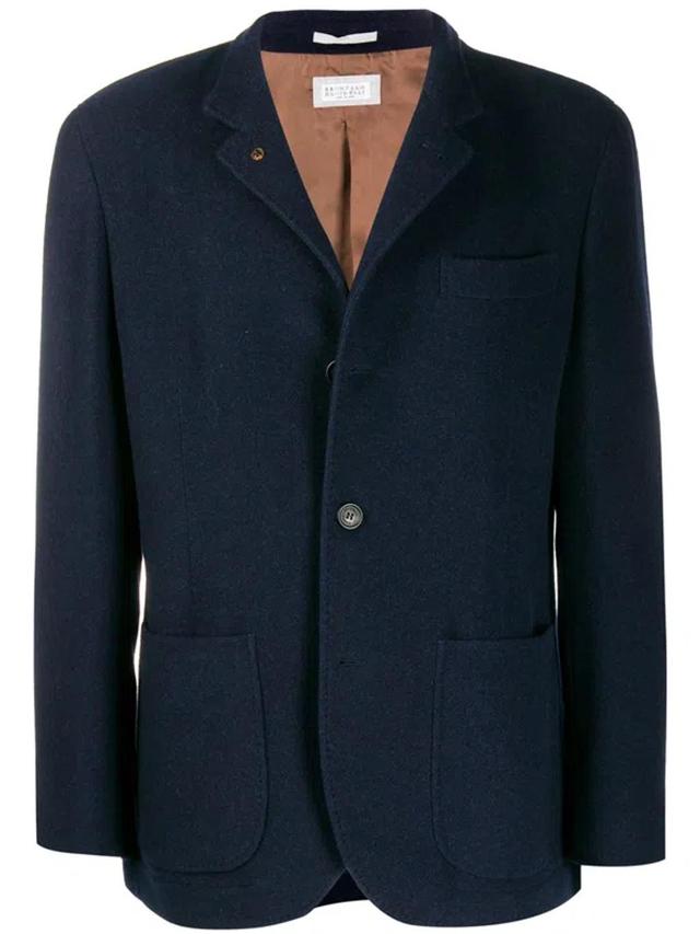 BRUNELLO CUCINELLI Cashmere Coat In Blue Product Image