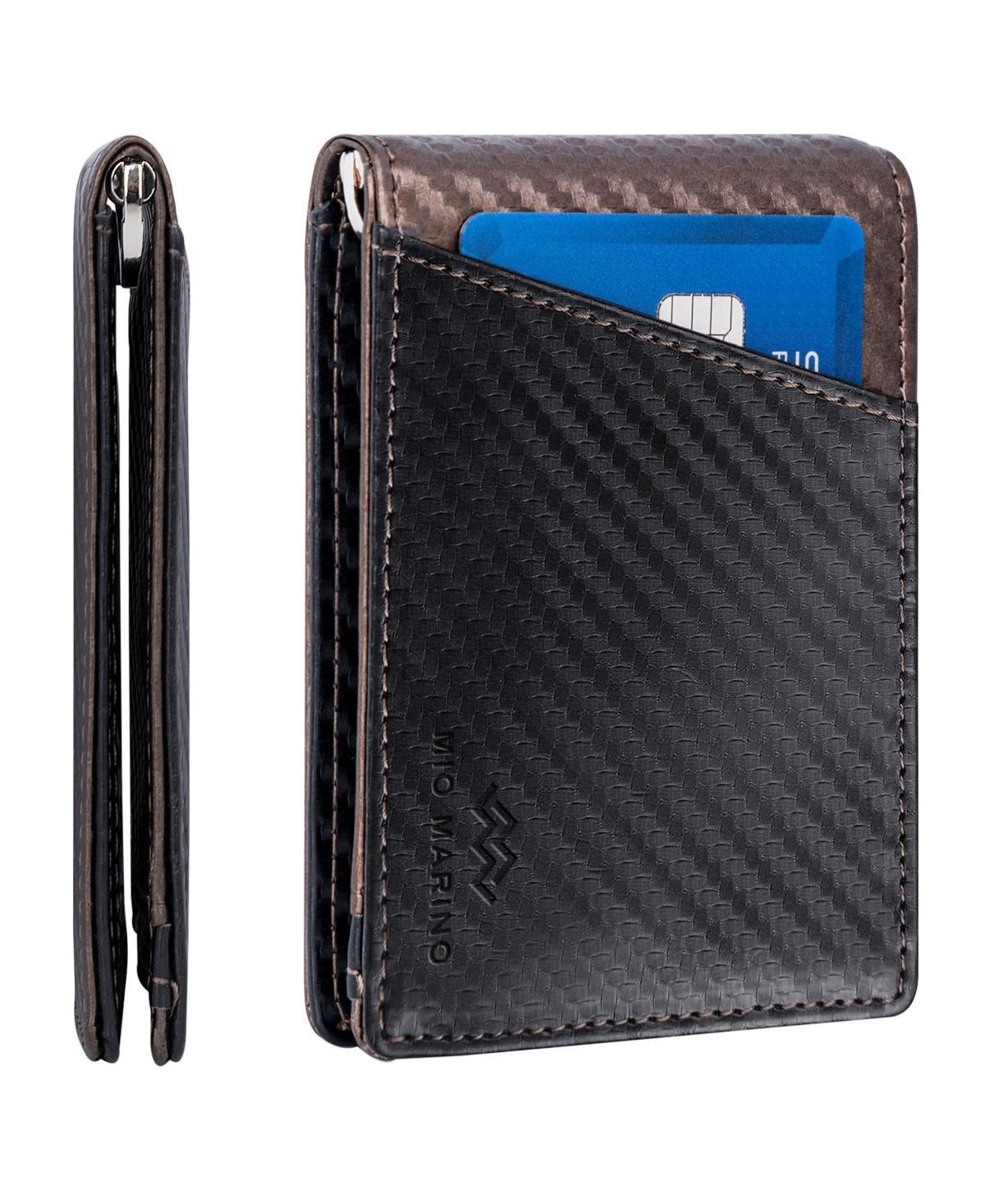 Mens Slim Bifold Wallet with Quick Access Pull Tab - Carbon black Product Image