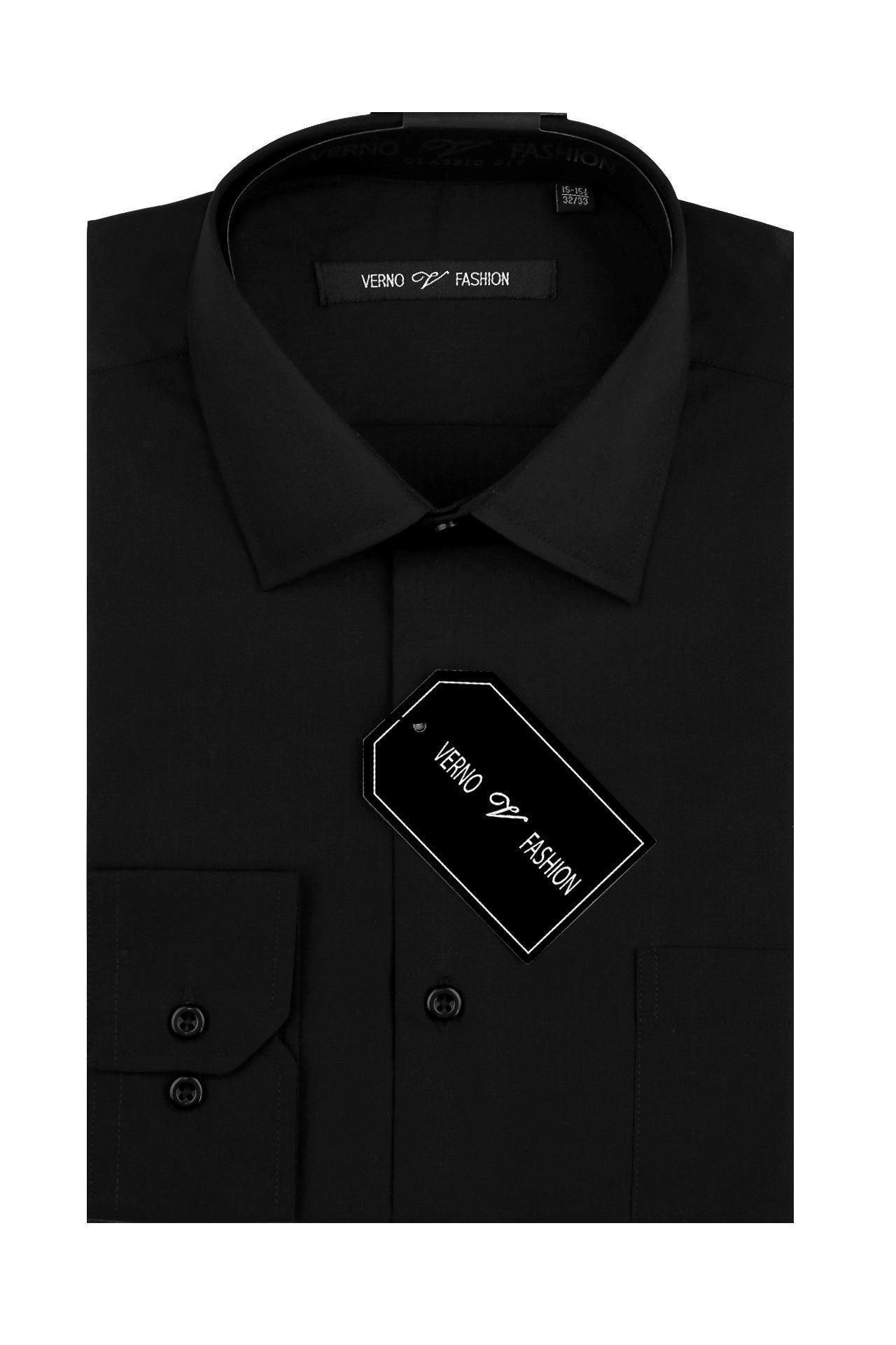 Cotton Blend Dress Shirt Regular Fit In Black product image