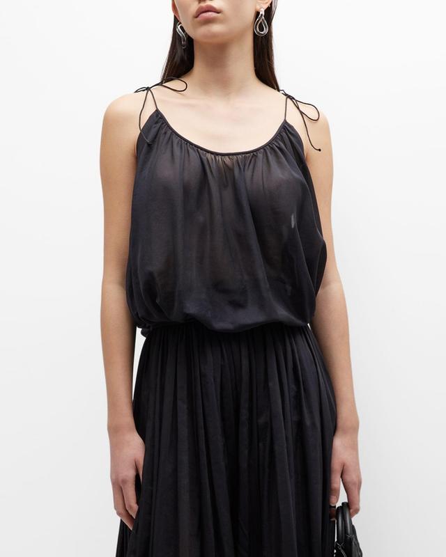 Shoulder-Tie Bubble-Hem Tank Top Product Image