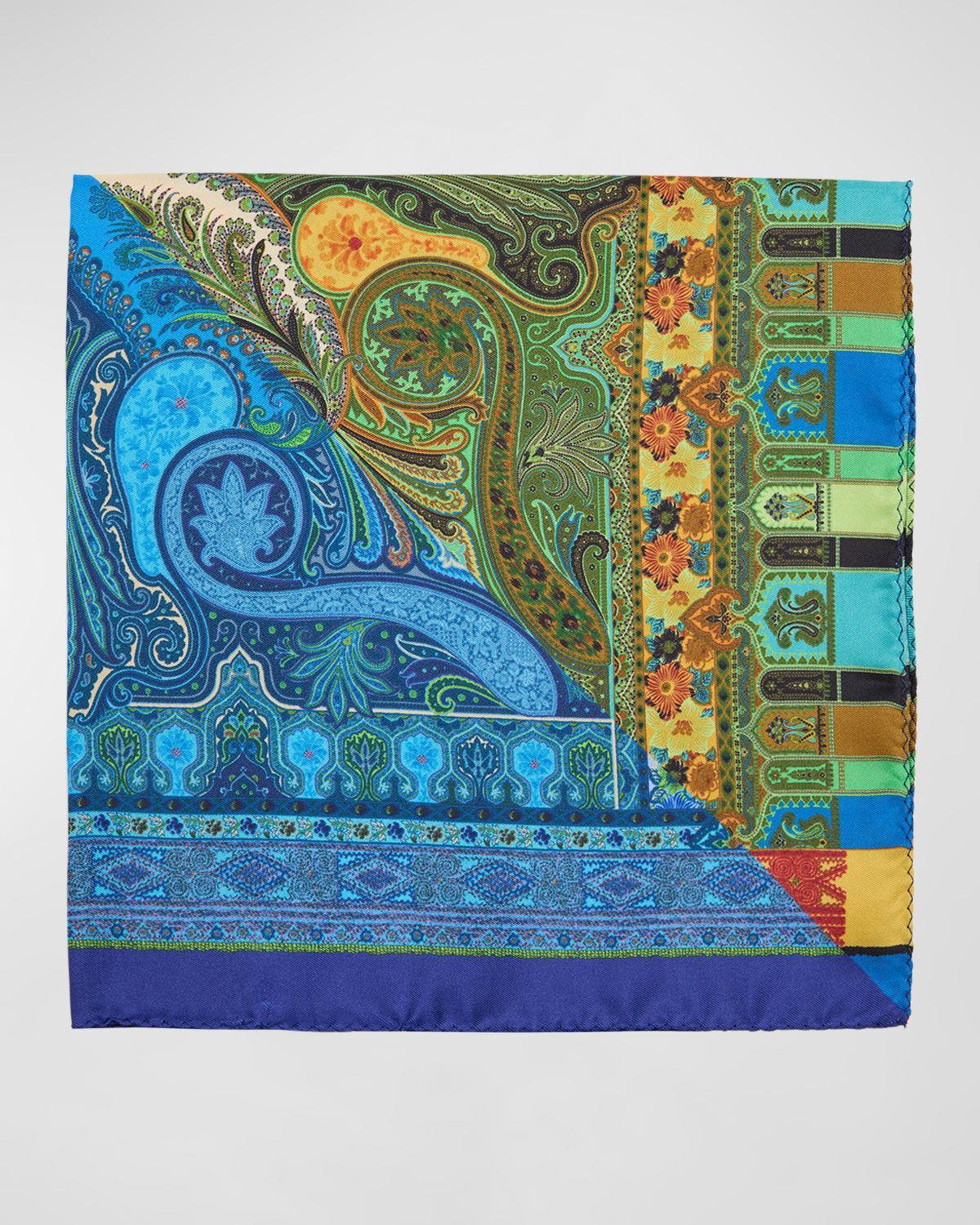 Men's Colorblock Paisley Pocket Square Product Image