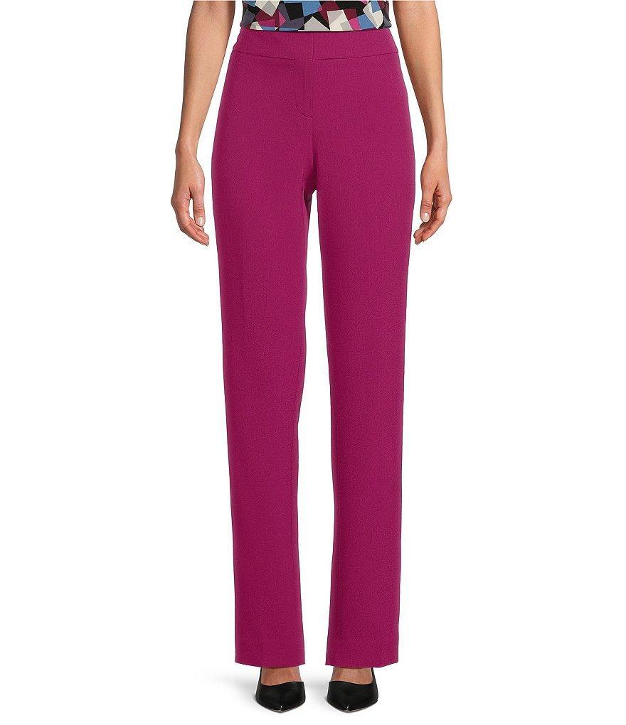 Kasper Petite Stretch Crepe Fly Front Slim Pant Product Image