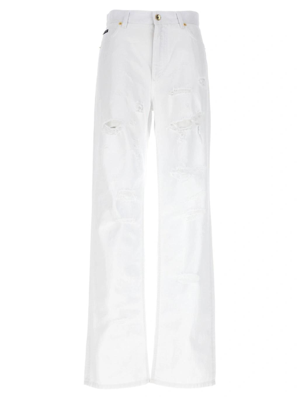 DOLCE & GABBANA Boyfriend Jeans White Product Image