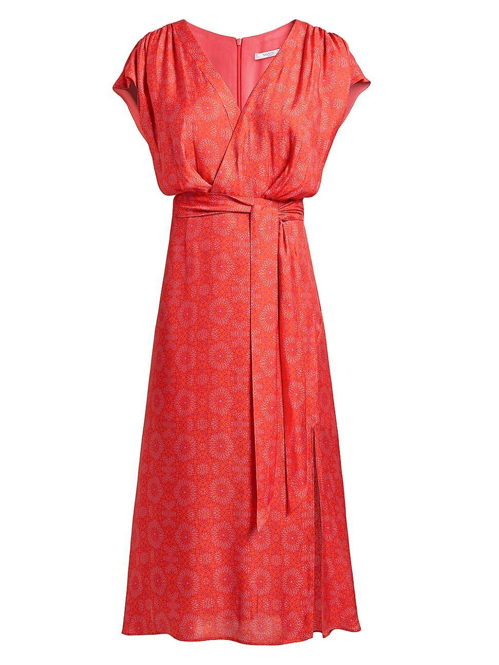 Womens Fara Surplice Floral Midi-Dress Product Image