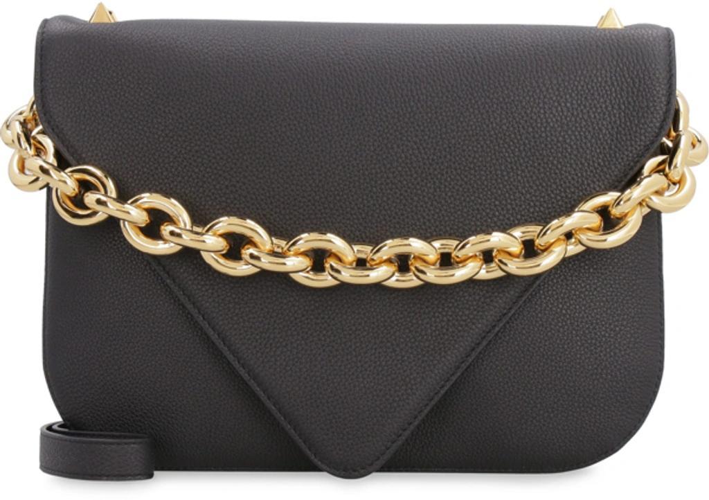 BOTTEGA VENETA Mount Leather Envelope Handbag In Black Product Image