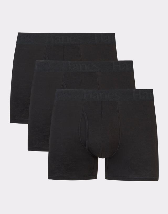 Hanes Originals Ultimate Mens SuperSoft Trunk Underwear, Black, 3-Pack S Product Image