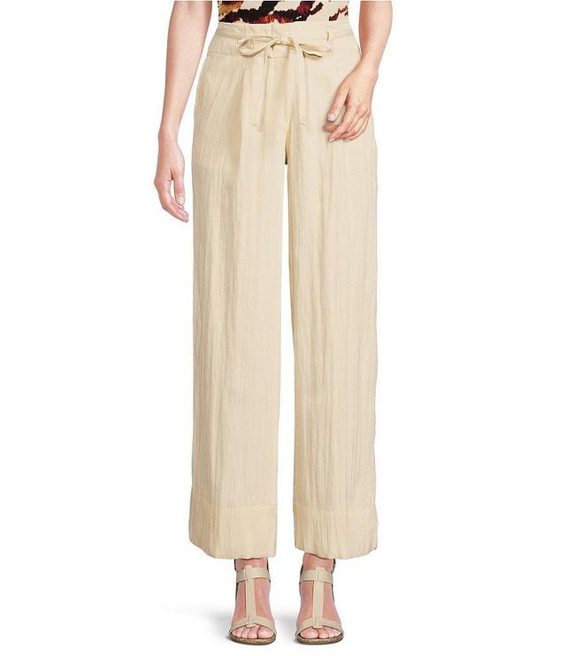 DKNY Wide Leg Tie Waist Coordinating Pants Product Image