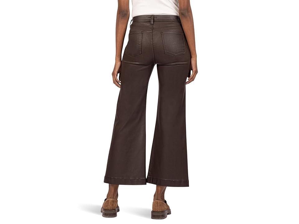 KUT from the Kloth Meg High Rise Fab Ab Wide Leg Wide Hem (Chocolate) Women's Jeans Product Image