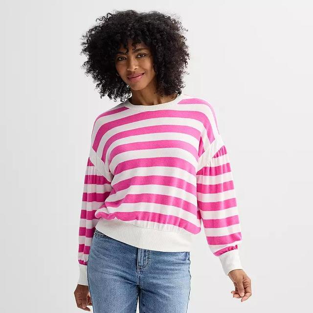 Womens Sonoma Goods For Life Striped Cozy Pullover Product Image