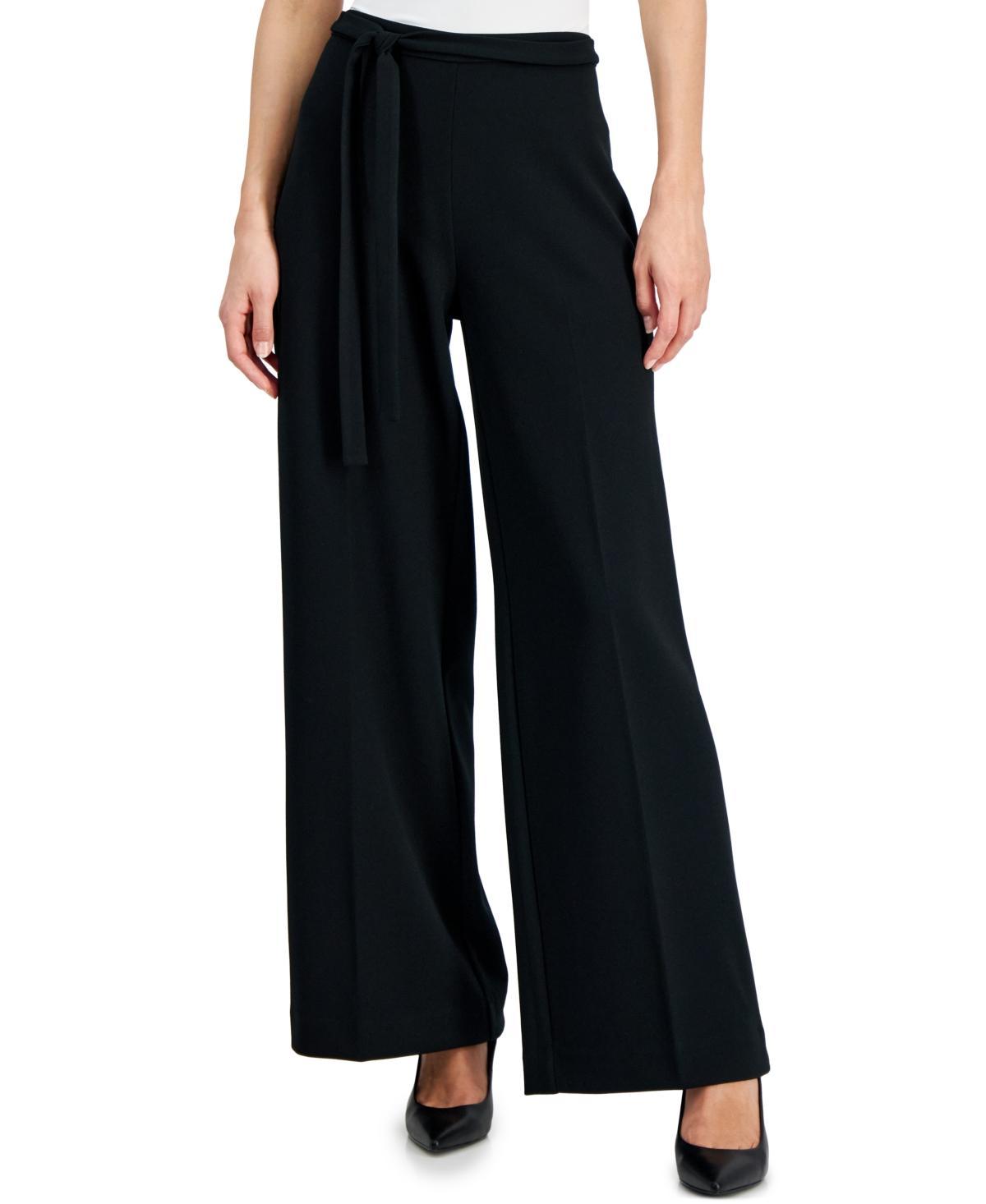 T Tahari Womens Belted High-Rise Wide-Leg Pants Product Image