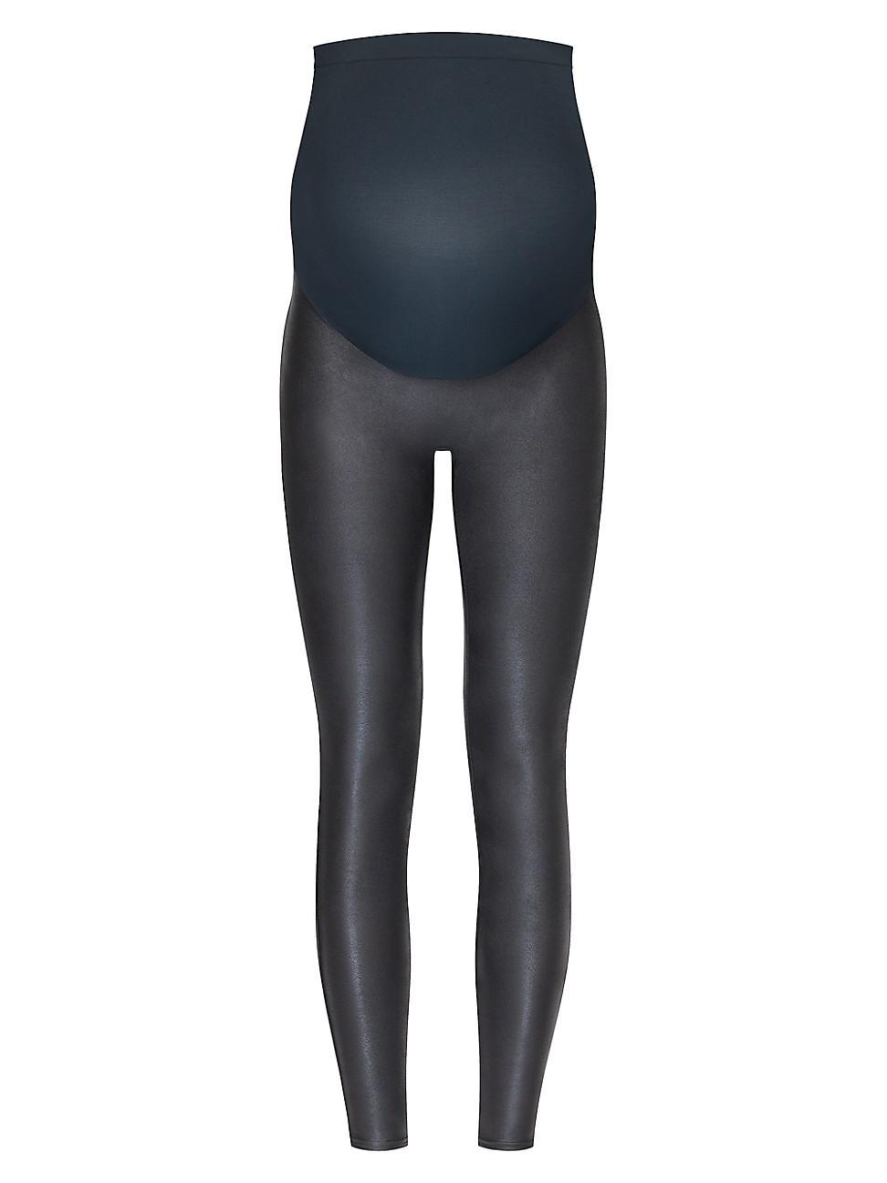 Womens Mama Maternity Faux Leather Leggings Product Image