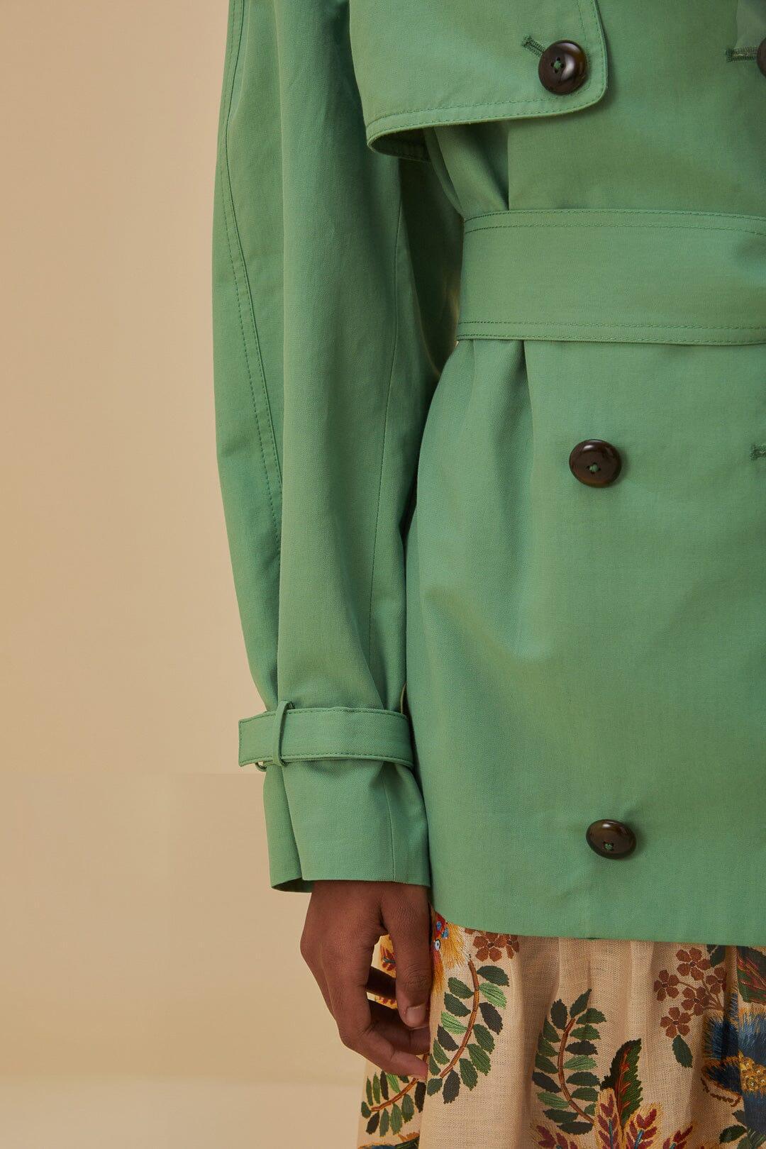 Green Short Trench Coat Product Image