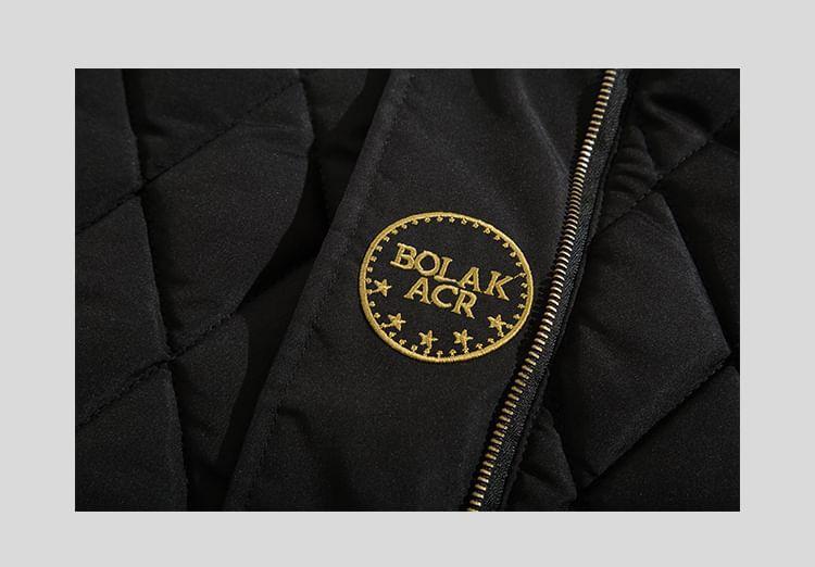 Lettering Quilted Zip-Up Jacket Product Image