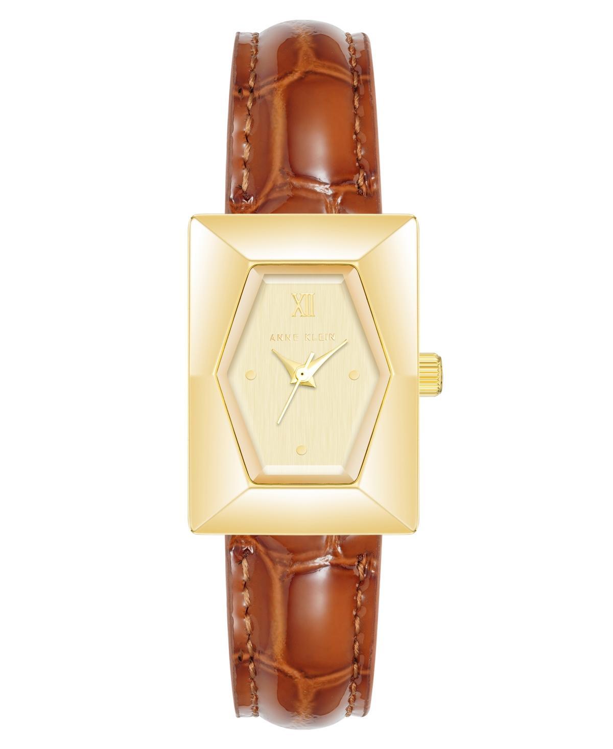 Anne Klein Womens Quartz Brown Crocograin Leather Watch Product Image