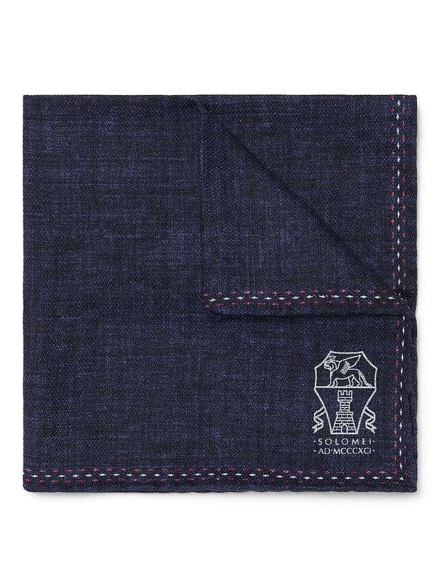 Mens Silk Pocket Square with Logo Product Image