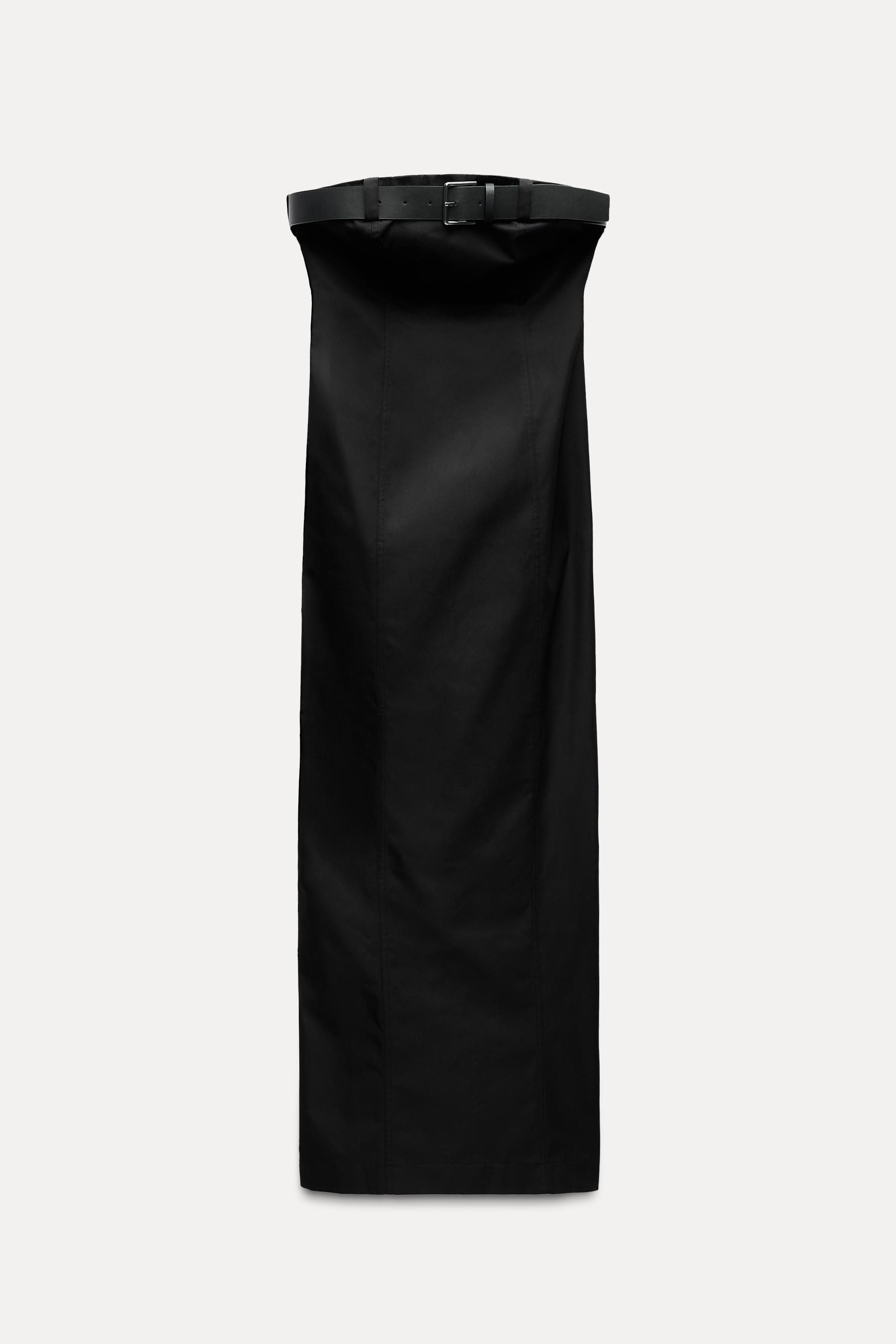 STRAPLESS BELTED DRESS ZW COLLECTION Product Image