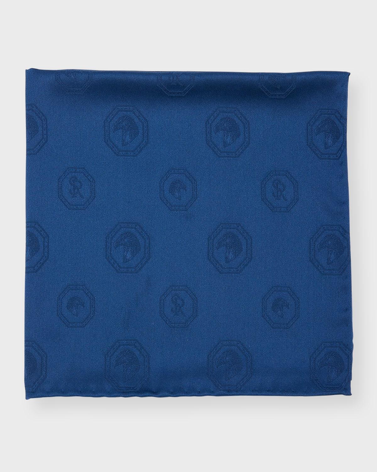 Mens Eagle Monogram Silk Pocket Square Product Image