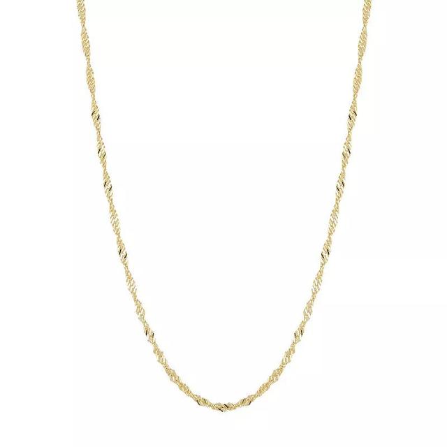 Sunkissed Sterling Singapore Chain Necklace, Womens, Gold Tone Product Image