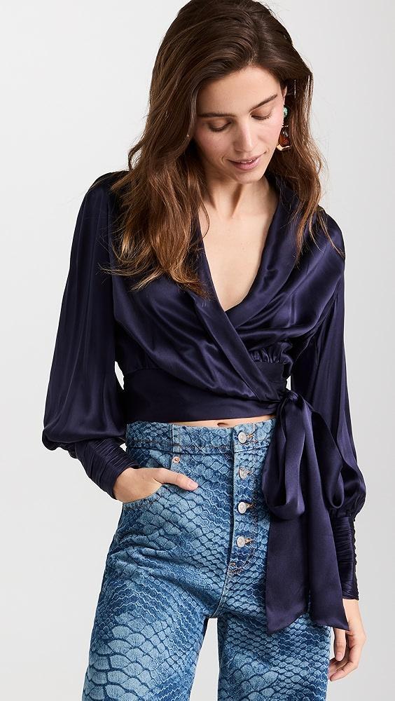 Zimmermann Silk Wrap Blouse | Shopbop Product Image