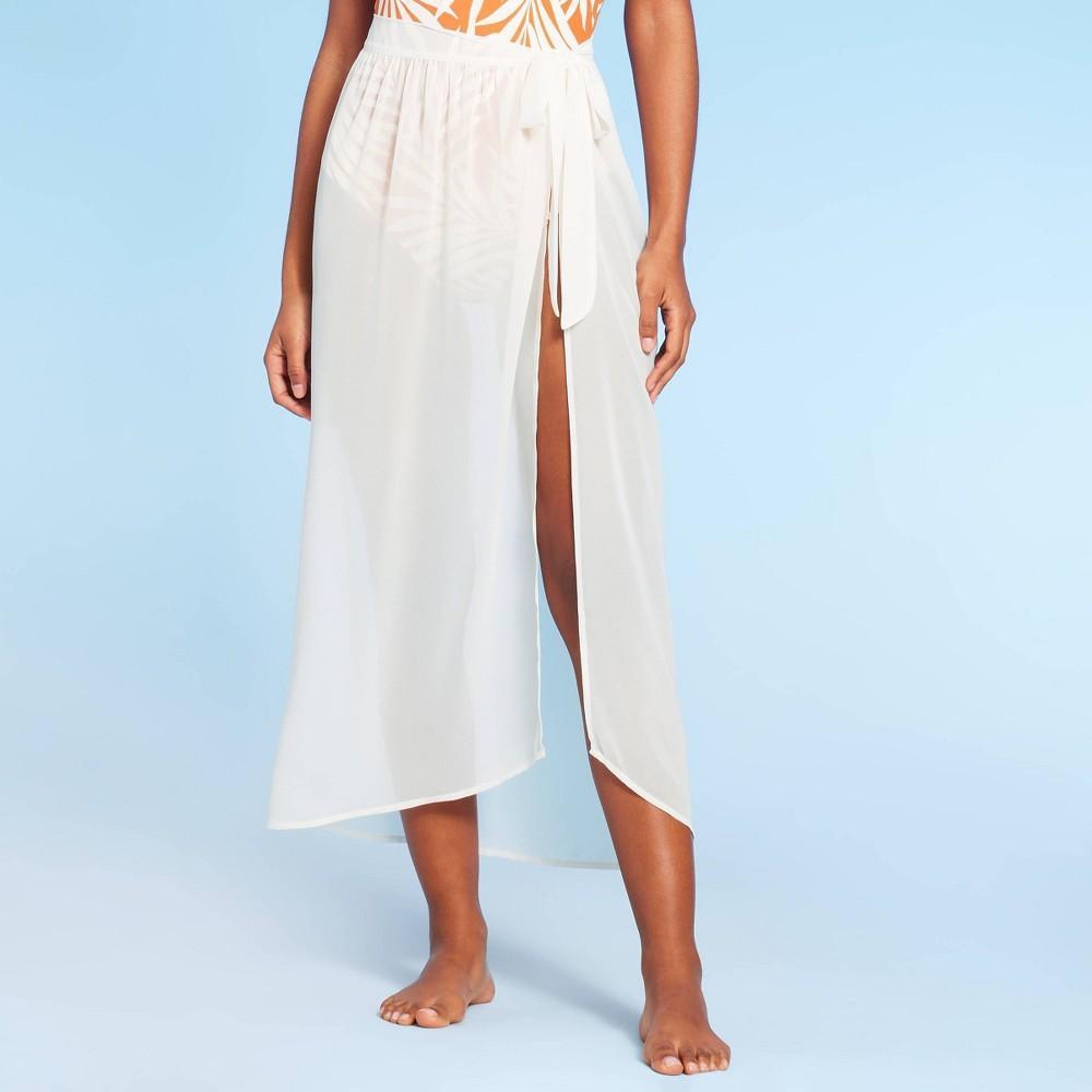 Womens Side-Sash Long Cover Up Sarong - Shade & Shore Off-White Product Image