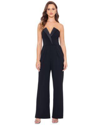 Petite Strapless Tuxedo Jumpsuit Product Image