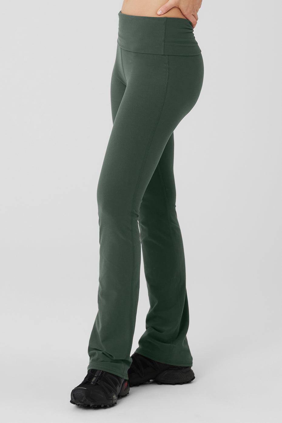 Alosoft Foldover Bootcut Legging - Dark Cactus Product Image