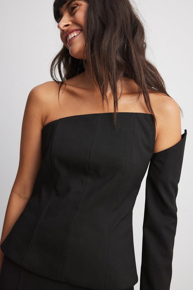 One Sleeve Shoulder Detail Top Product Image