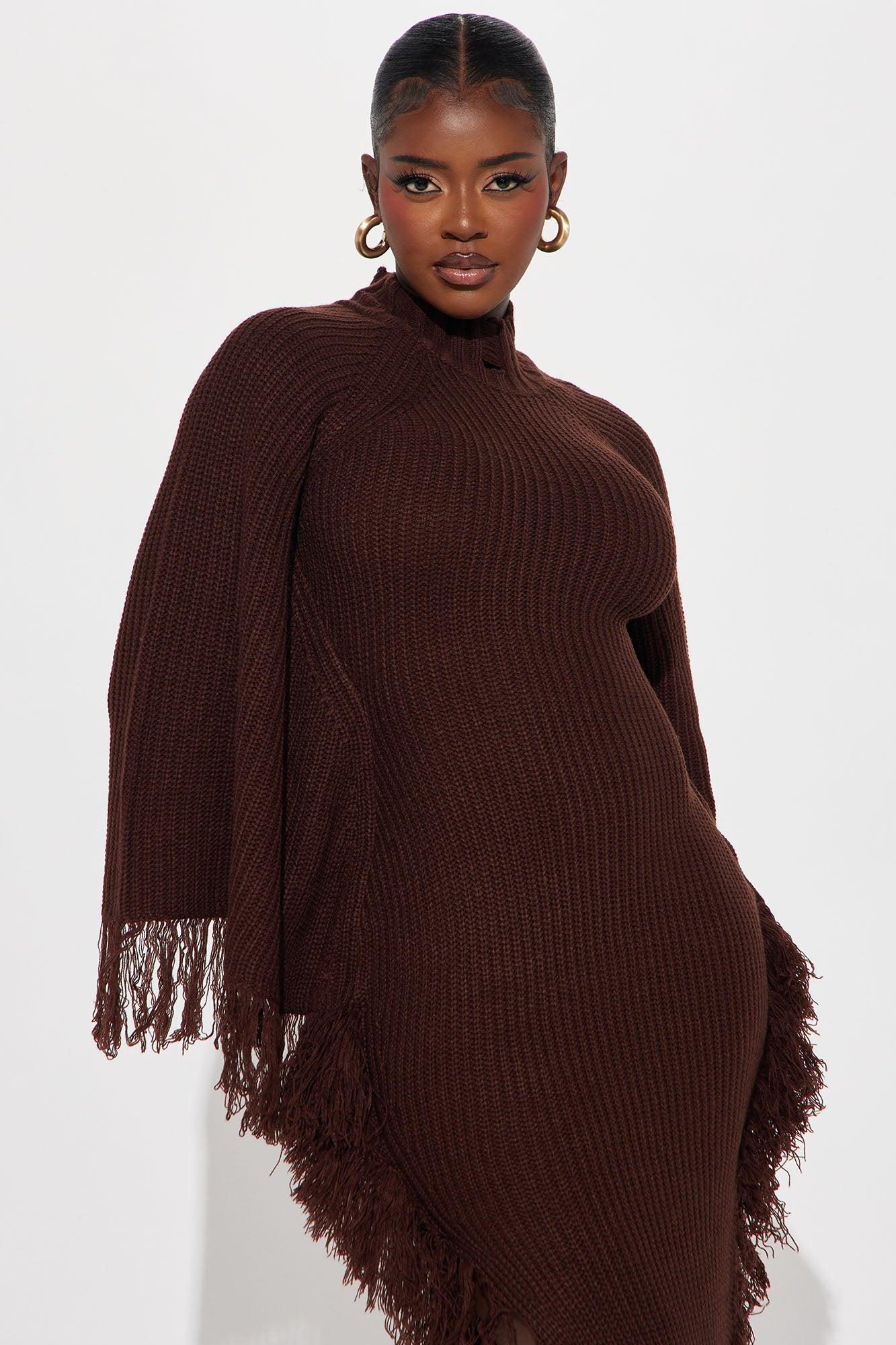 Venae Sweater Maxi Dress - Brown Product Image