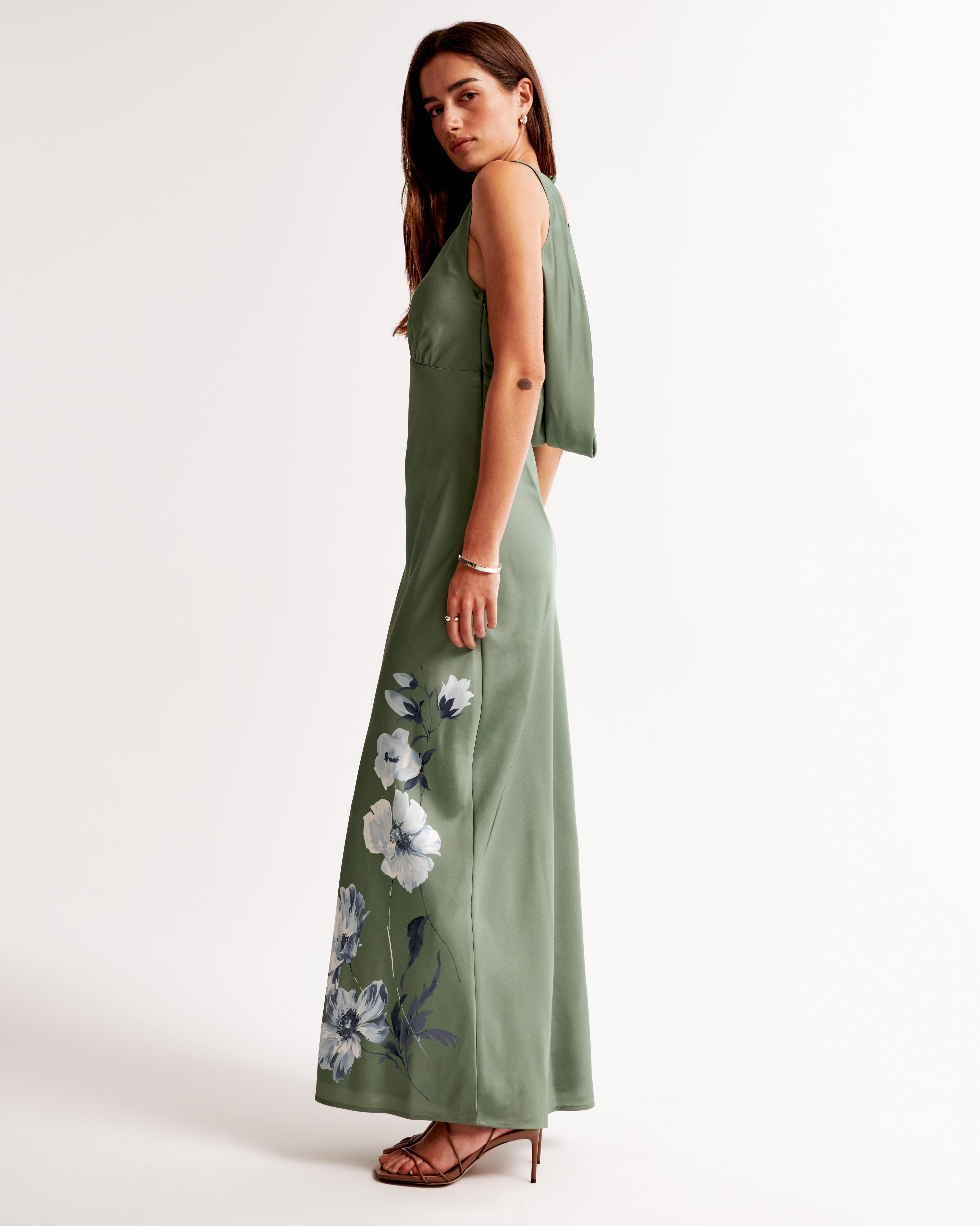 Plunge Cowl Back Maxi Dress Product Image