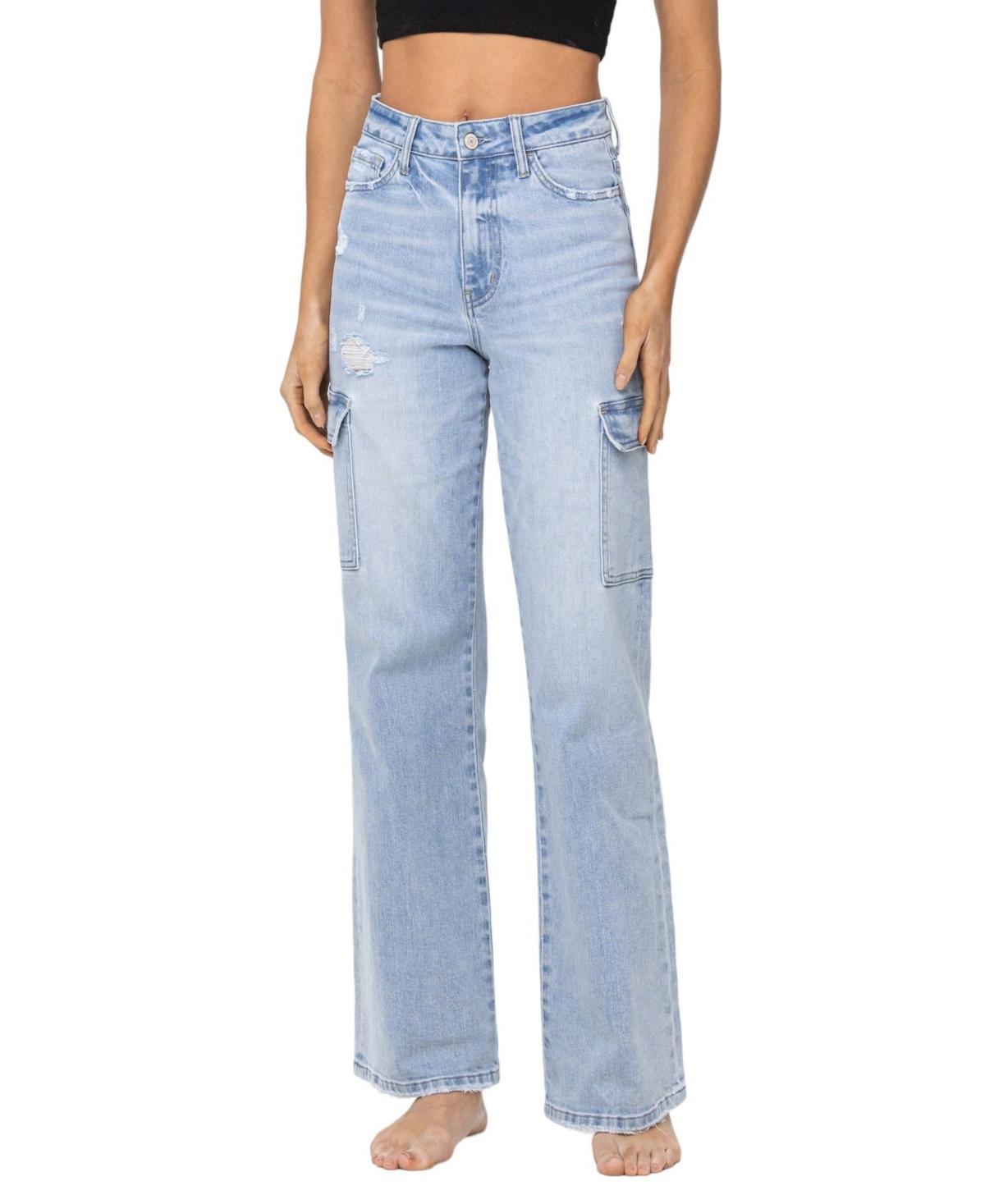 Vervet Womens Super High Rise 90s Vintage-like Straight Jeans Product Image