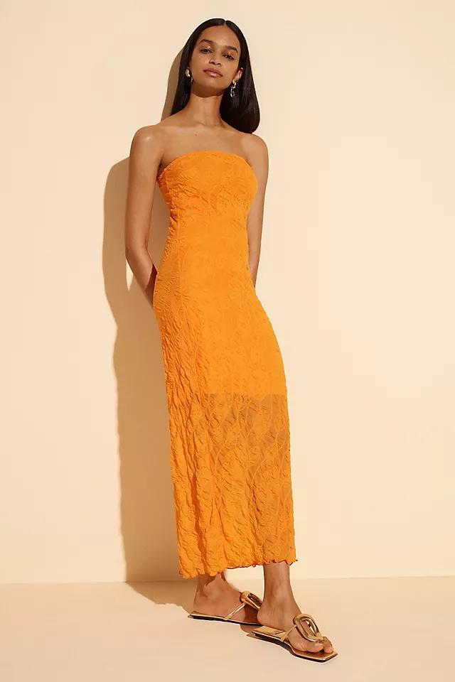 By Anthropologie Strapless Textured Knit Slip Midi Dress Product Image