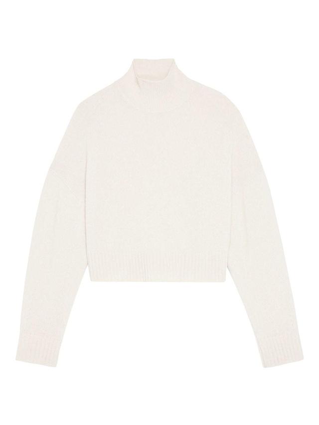 Womens Cashmere Rib-Knit Cropped Turtleneck Sweater Product Image