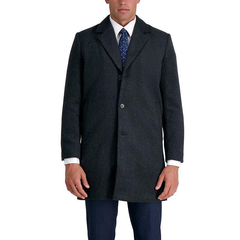 Mens Haggar Mid-Length Single Breasted Brushed Twill Topcoat Product Image