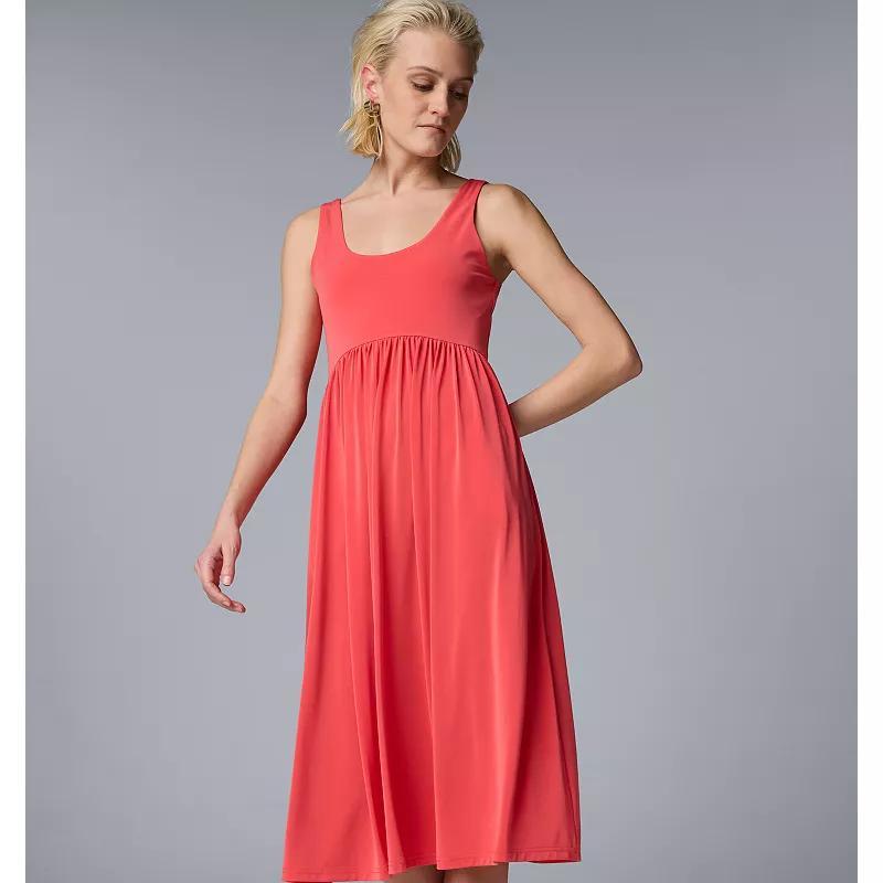 Womens Simply Vera Vera Wang Sleeveless Ruffled Fit & Flare Midi Dress Product Image